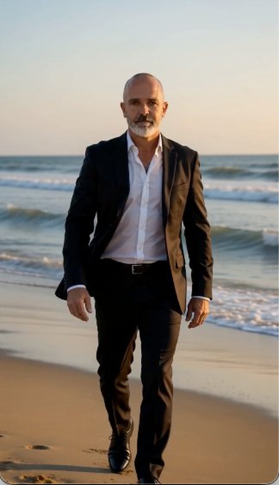 Lance Nabers, LPC — licensed therapist walking on beach at sunset