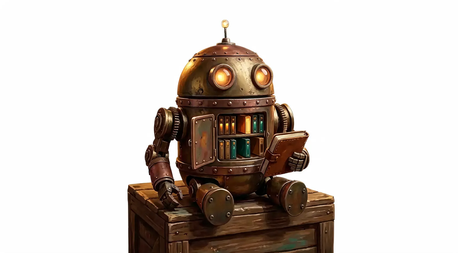 Patch — a sturdy robot with a tool-roll bandolier